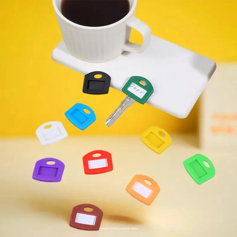 Flexible Silicone Key Tag Covers 10 PCS Colorful Caps for Identifying House Car Keys Quickly at School Office
