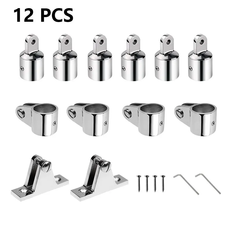 

AndyMarine 12 PCS Marine 316 Stainless Steel Bimini Top Hardware Fitting Set Deck Hinge Jaw Slide Eye End Fitting