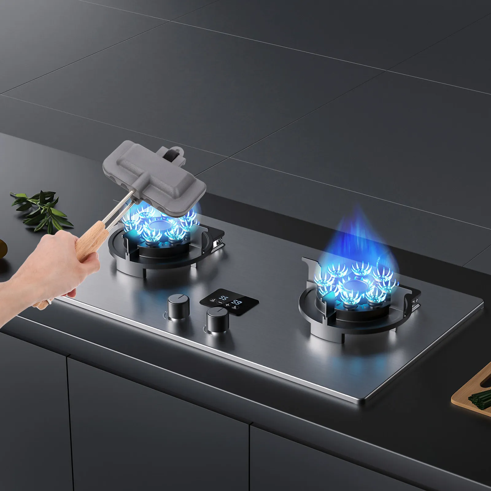 

Антипригарная двусторонняя сковорода для сэндвичей из алюминиевого сплава с деревянной ручкой для легкой готовки и быстрой очистки – незаменимый кухонный аксессуар