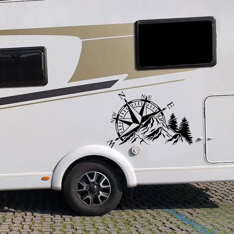 Compass Rose Mountain Vinyl Decals Travel Car,outdoor,trailer Decor Nautical Home Decor Sticker Wall Decoration Room Murals G173