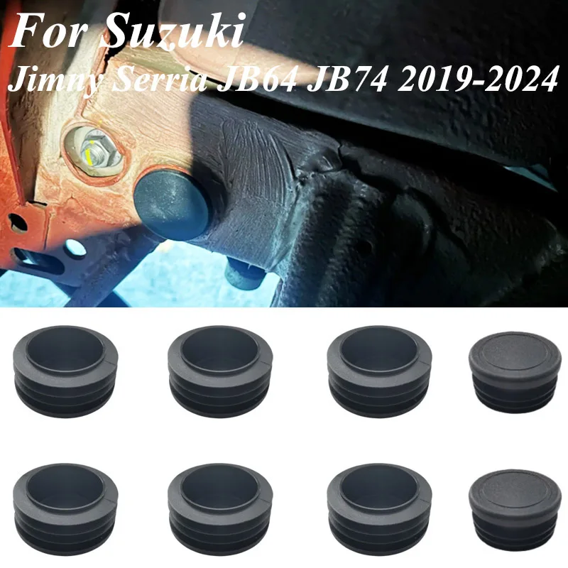 8Pcs For Suzuki Jimny Serria JB64 JB74 2019-2024 Girder Tube Frame Hole Cover Waterproof Plugs Tube Hole Caps Cover