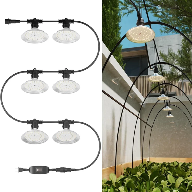 

AB11-6 Light Outdoor LED Grow Lights Waterproof Full Spectrum Greenhouse Lights For Plants,21FT Adjustable