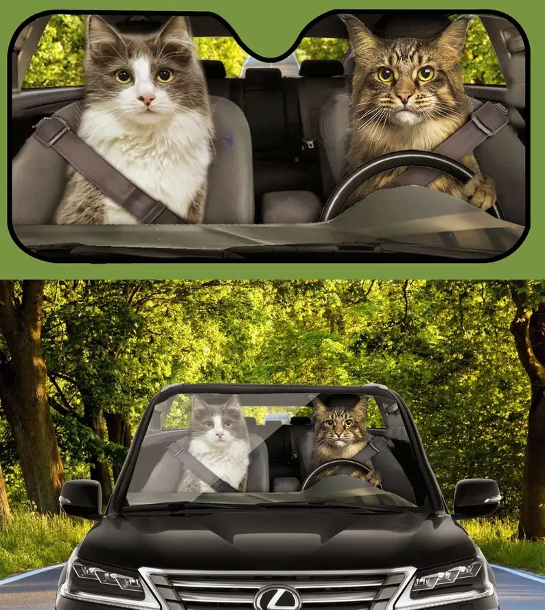 Cats Auto Sun Shade, Kitty, Meow, Car Sun Shade, Windshield, Car Accessories, Cat Dads, Cat Moms, Cat Lovers, Pets, Pet Lovers,