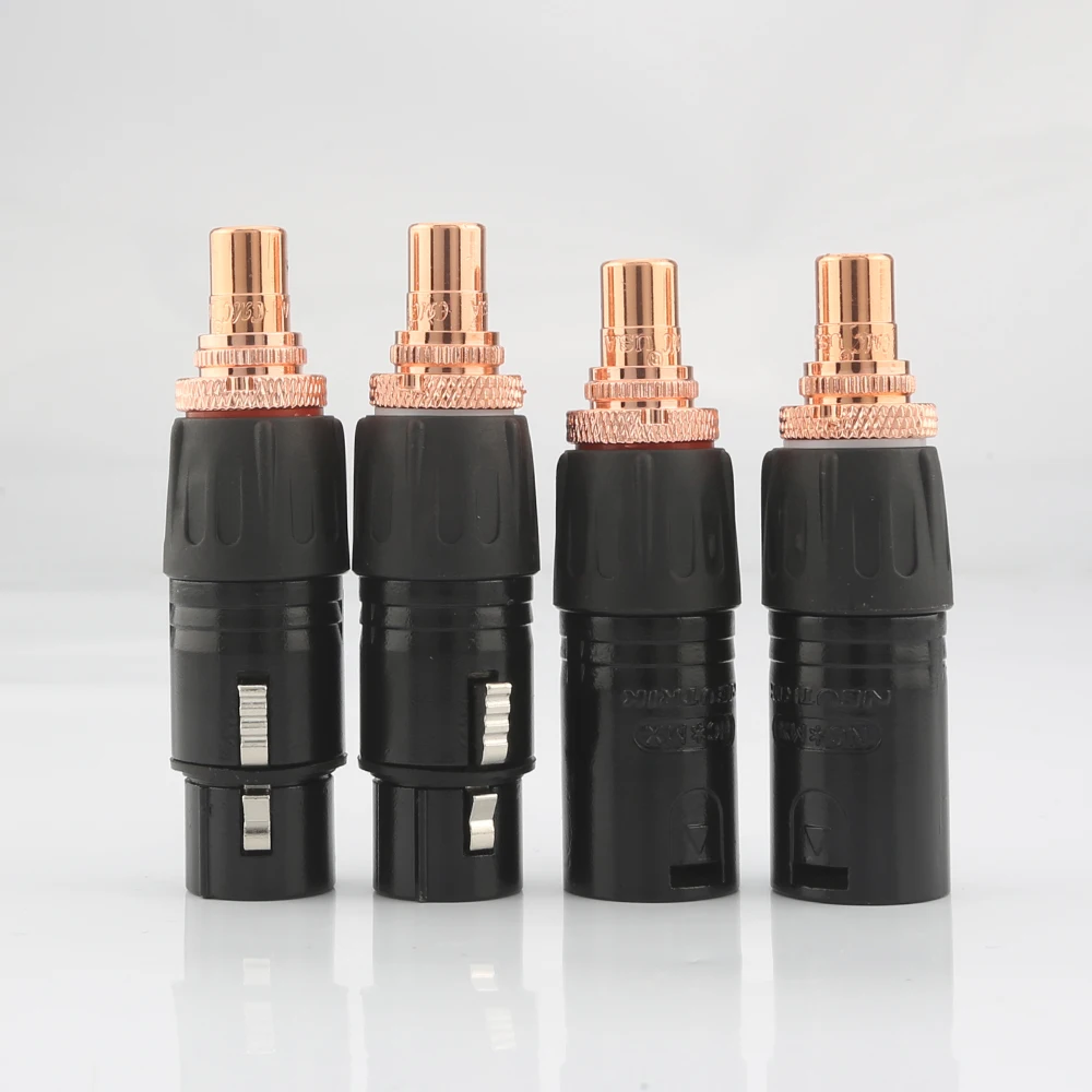 NEUTRIK XLR male to RCA Female Socket Adapter plated gold RCA plug XLR to RCA Female Socket Adapter Gold Balanced Cable Plug