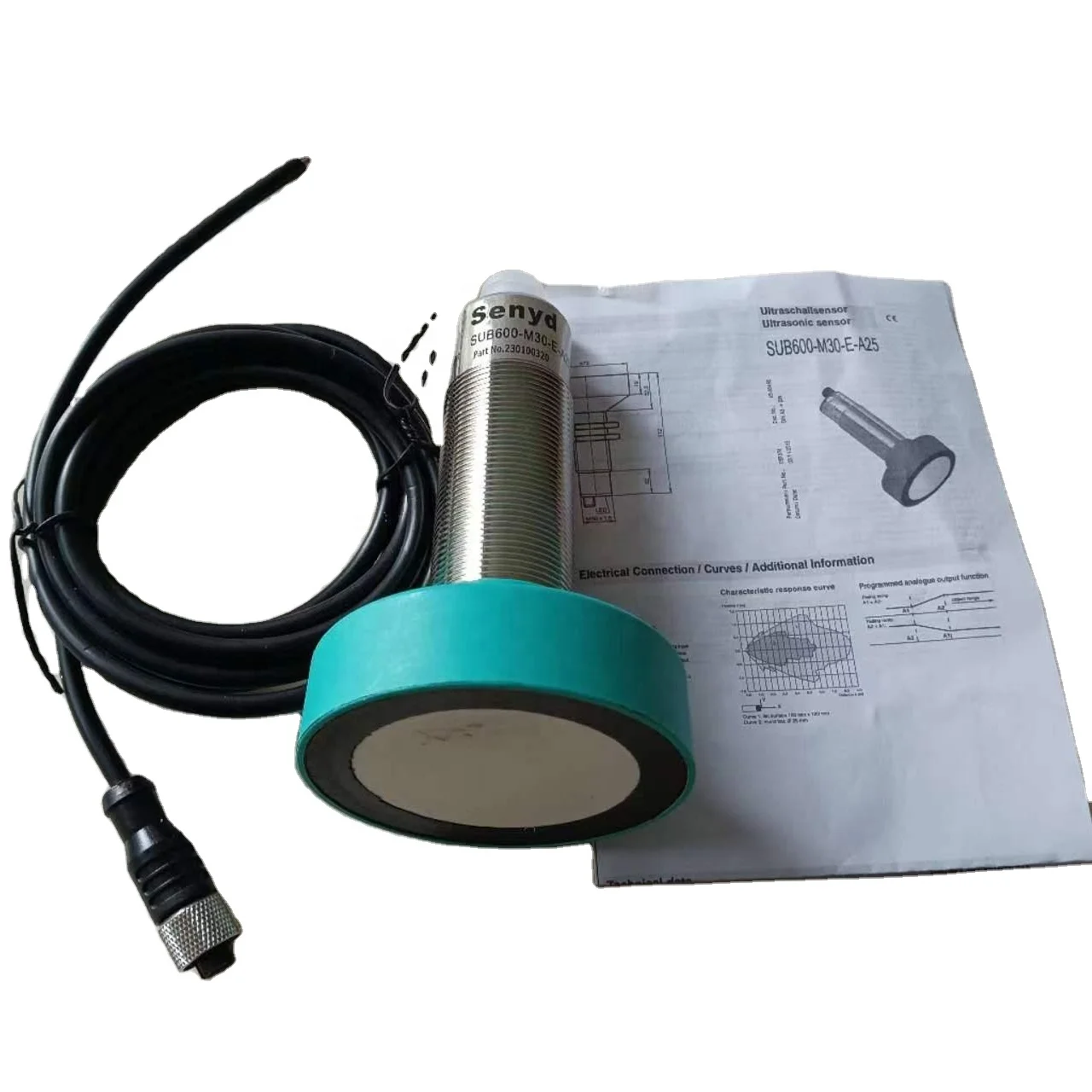 long distance ultrasonic sensor with analog output 0-10v 4-20mA