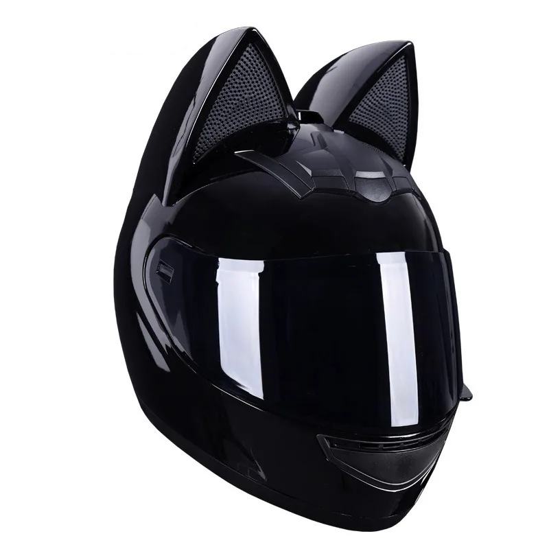 

3c Certified Motorcycle Helmet internet celebrity Female Bowknot Cat's ears Couple Helmet Motorcycle Autumn Winter Full Helmet