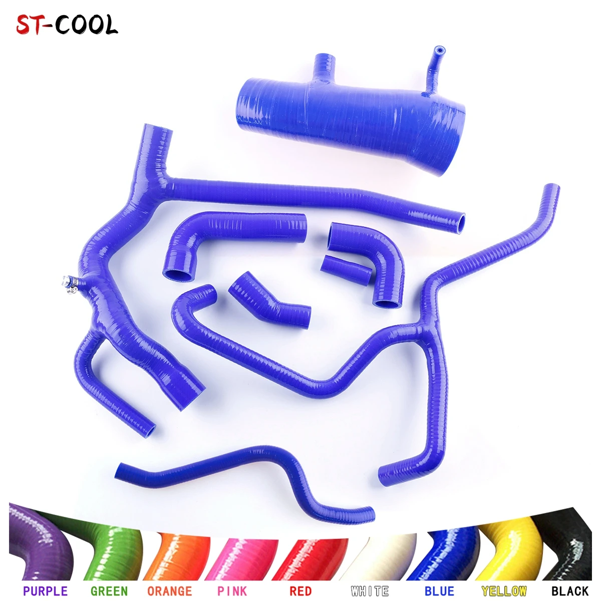 

For Land Rover Discovery 2 TD5 Oil Breather Rocker Cover To Depression Control Valve Radiator Hoses Silicone Tubes Kit 9Pcs