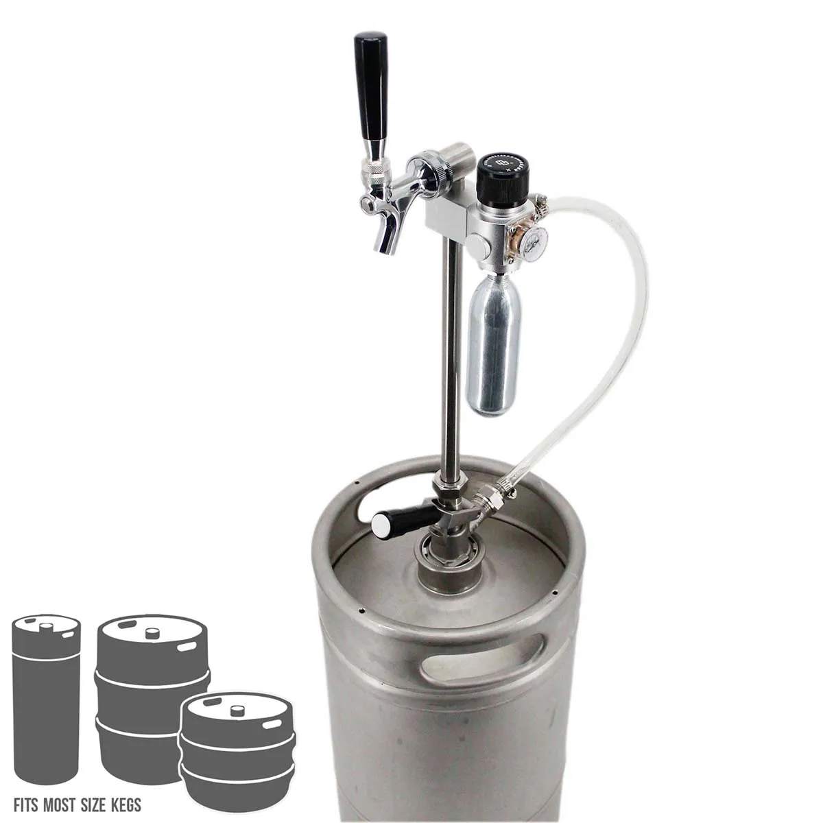 Complete Commercial Keg SS304 Rod Tapping System US Faucet S/D/A/G Coupler Brewer Mini Co2 Regulator with Bracket Craft Kegging