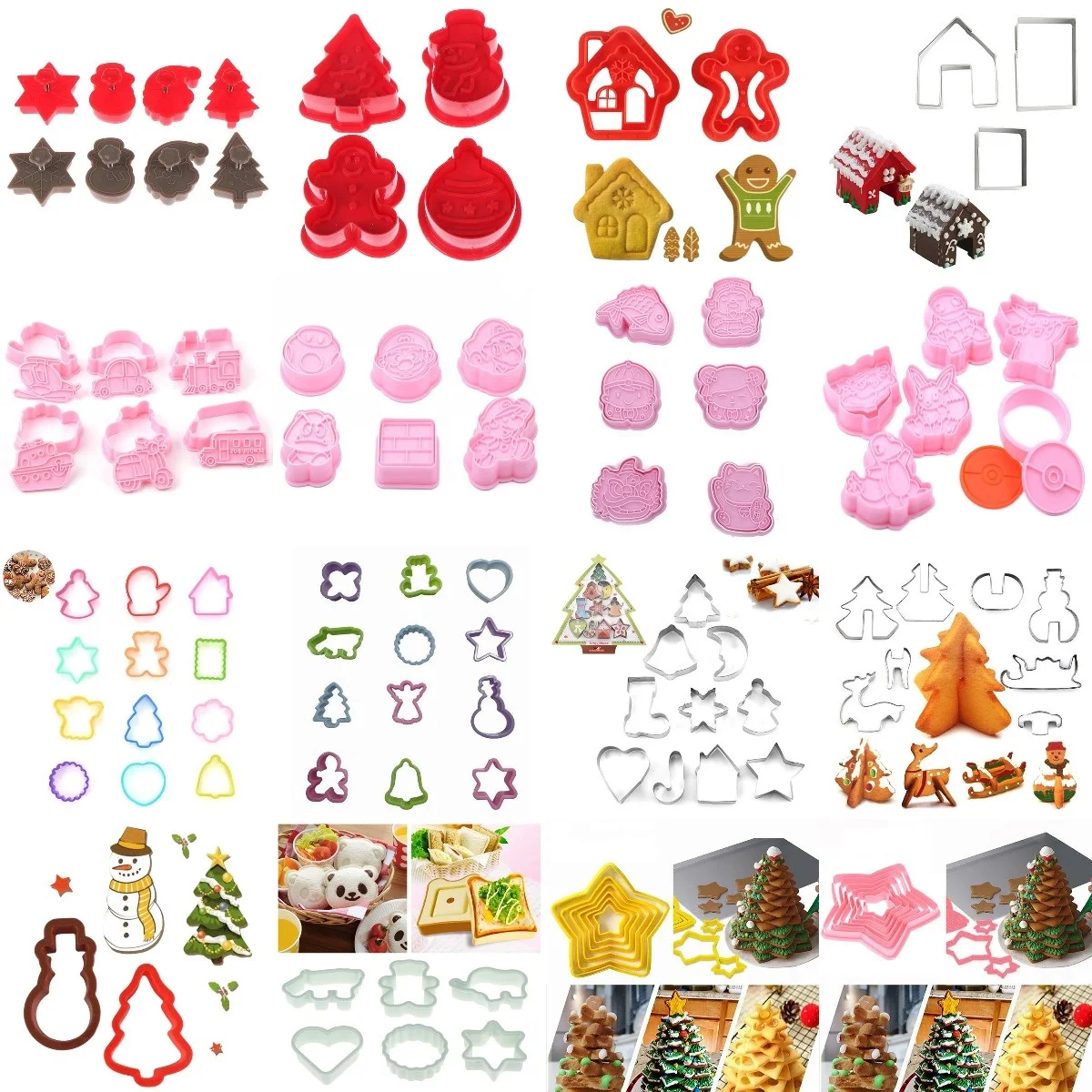 1Set Christmas Cake Molds Christmas Tree Cookie Molds Gingerbread Christmas Tree Decorating Tools Gifts DIY Baking Cookie Molds