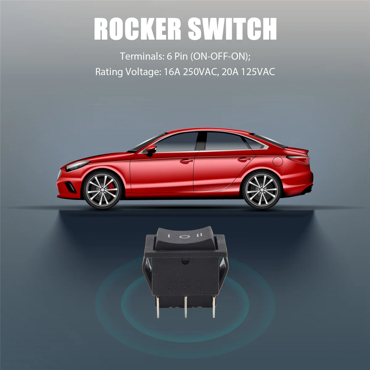 6-เทอร์มินัล 3 ตําแหน่ง ON/OFF/ON DPDT เรือ Rocker Switch 16A 250VAC 20A 125VAC