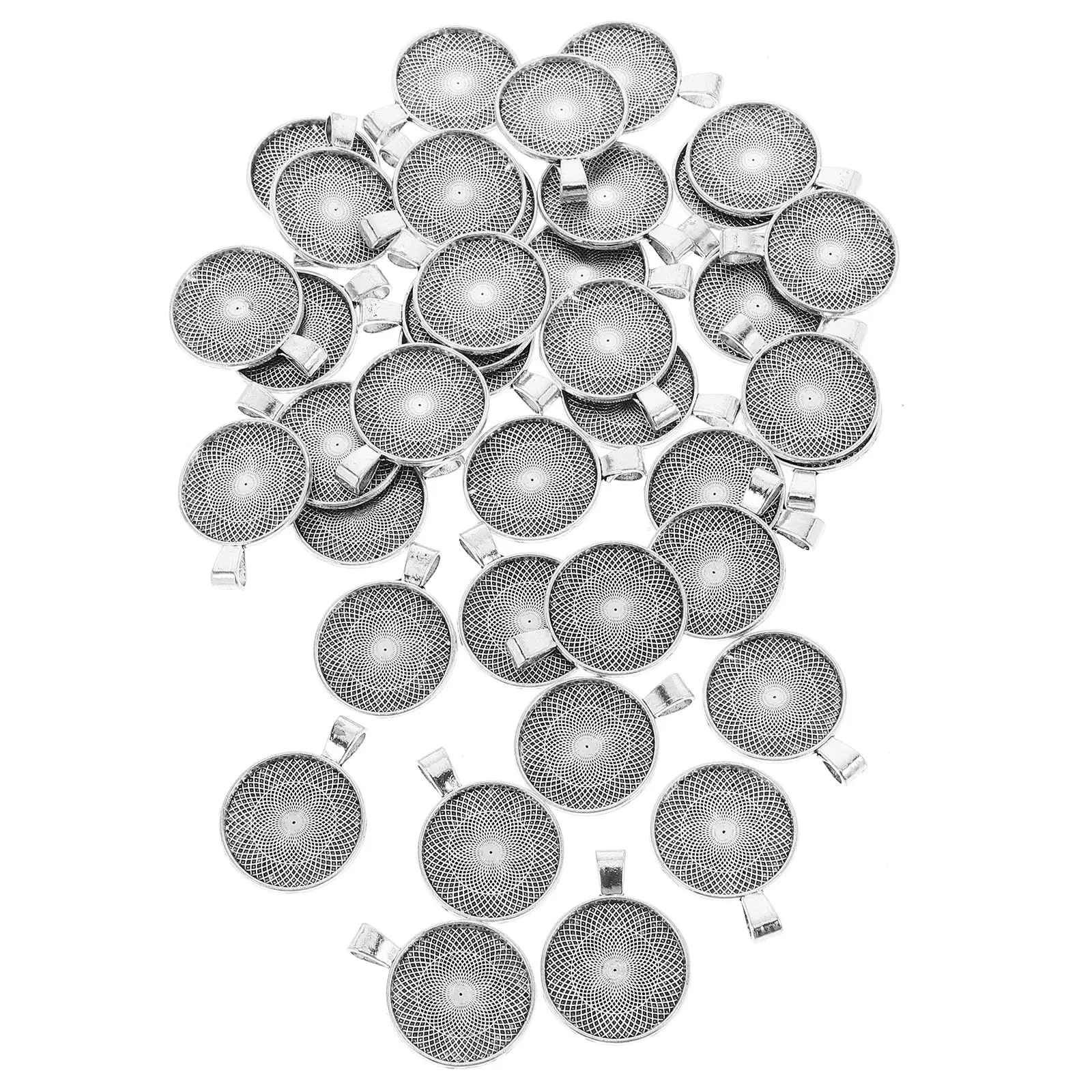 DIY Blank Pendant Trays for Jewelry Making – 40pcs Halloween Christmas Cabochon Settings