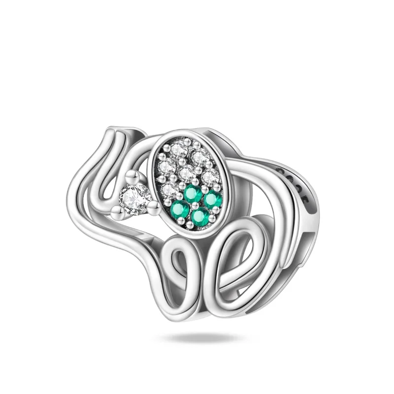 

925 Sterling Silver Hollow Elephant Charm Beads Shining Zircon Dangle Pendant Fit Original Bracelet DIY Women Jewelry