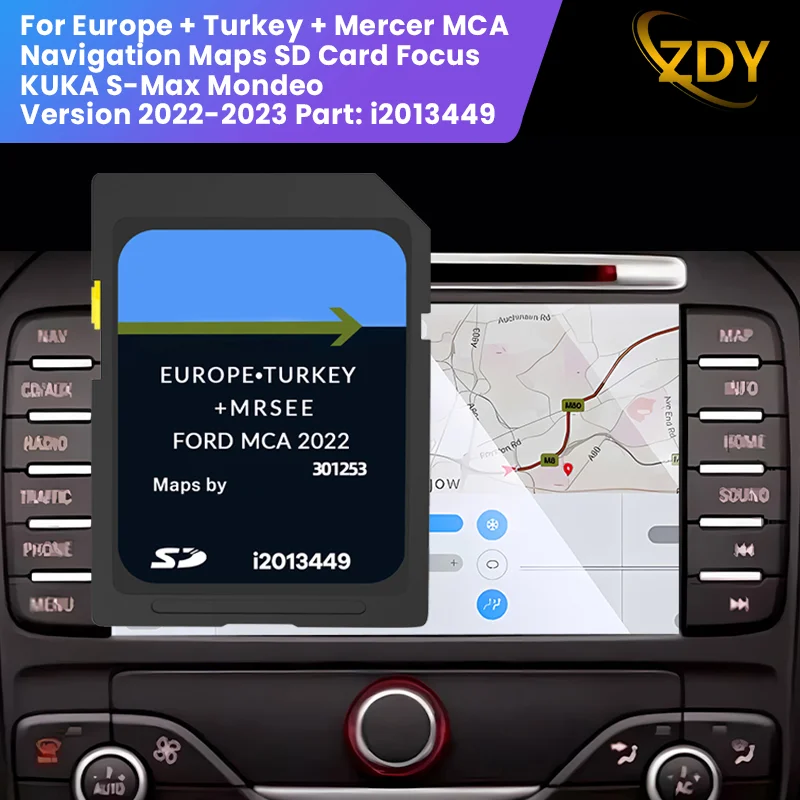 FOR Ford MCA 2022 Navigation SD Card Focus Kuka S-Max Mondeo GPS SD Card Europe Latest Maps