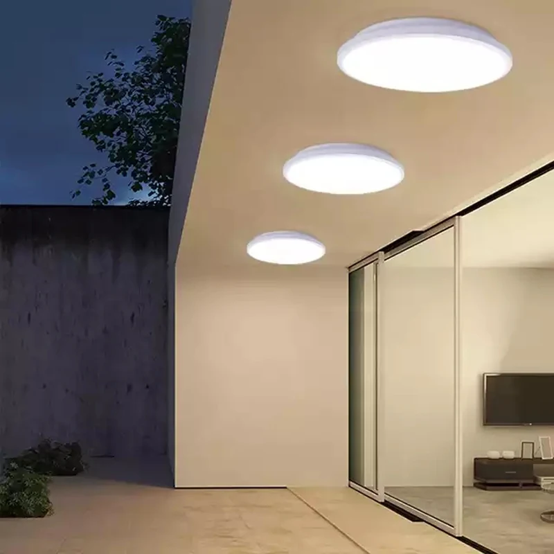 Round Flush Mount LED Ceiling Light Waterproof Ceiling Fixture for Kitchen Living Room Bathroom Porch Laundry Hallway
