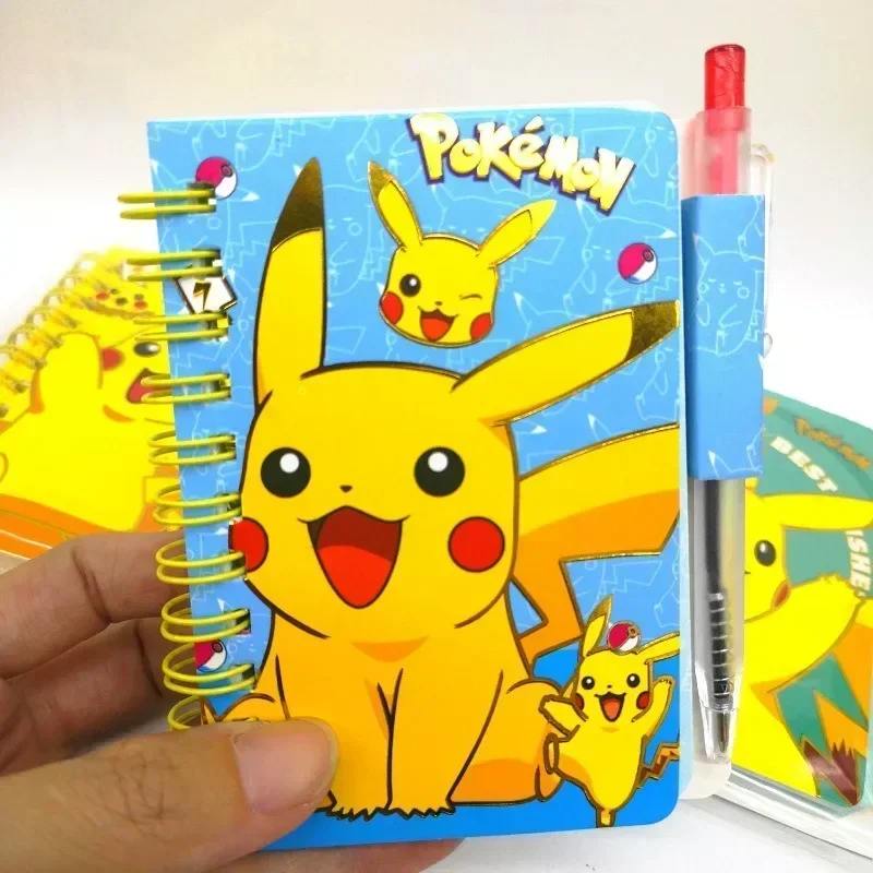 Pokemon Pikachu Notebook Cute Cartoon Anime Pokemon Ball Pen Coil Book Notepad Pocket Notebook Stationery School Supplies Gifts