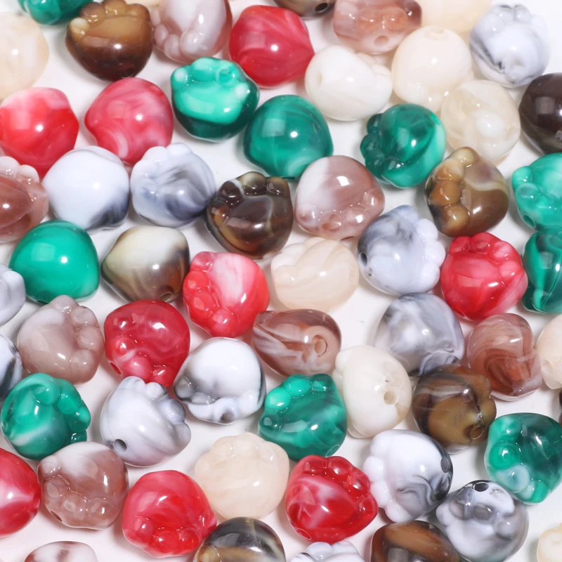 

20pcs Cute Paw Charm Loose Spacer Beads Acrylic Beads For Jewelry Making Diy Bracelet Necklace Earrings Craft Accessories