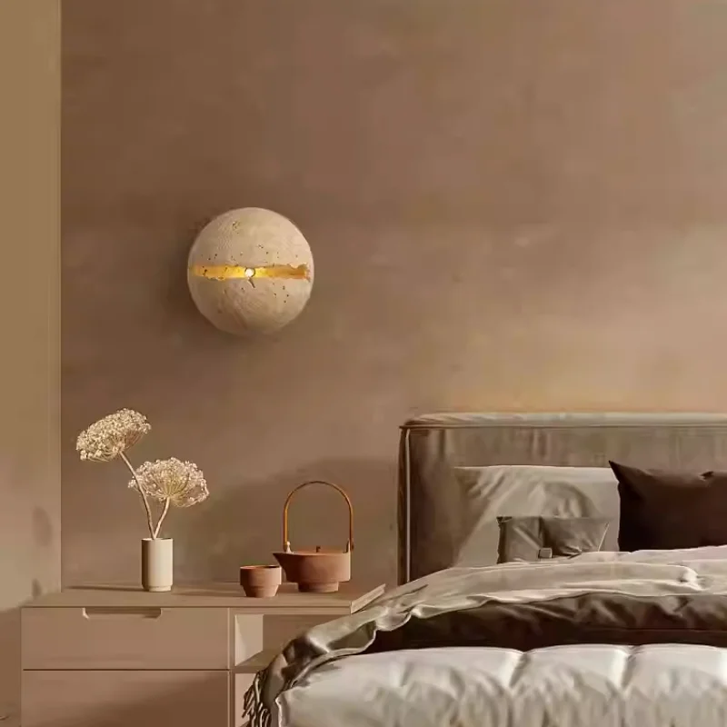 

Japanese Wabi Sabi Style Yellow Cave Stone Restaurant Corridor Bedside Living Room Atmosphere Lighting Fixtures