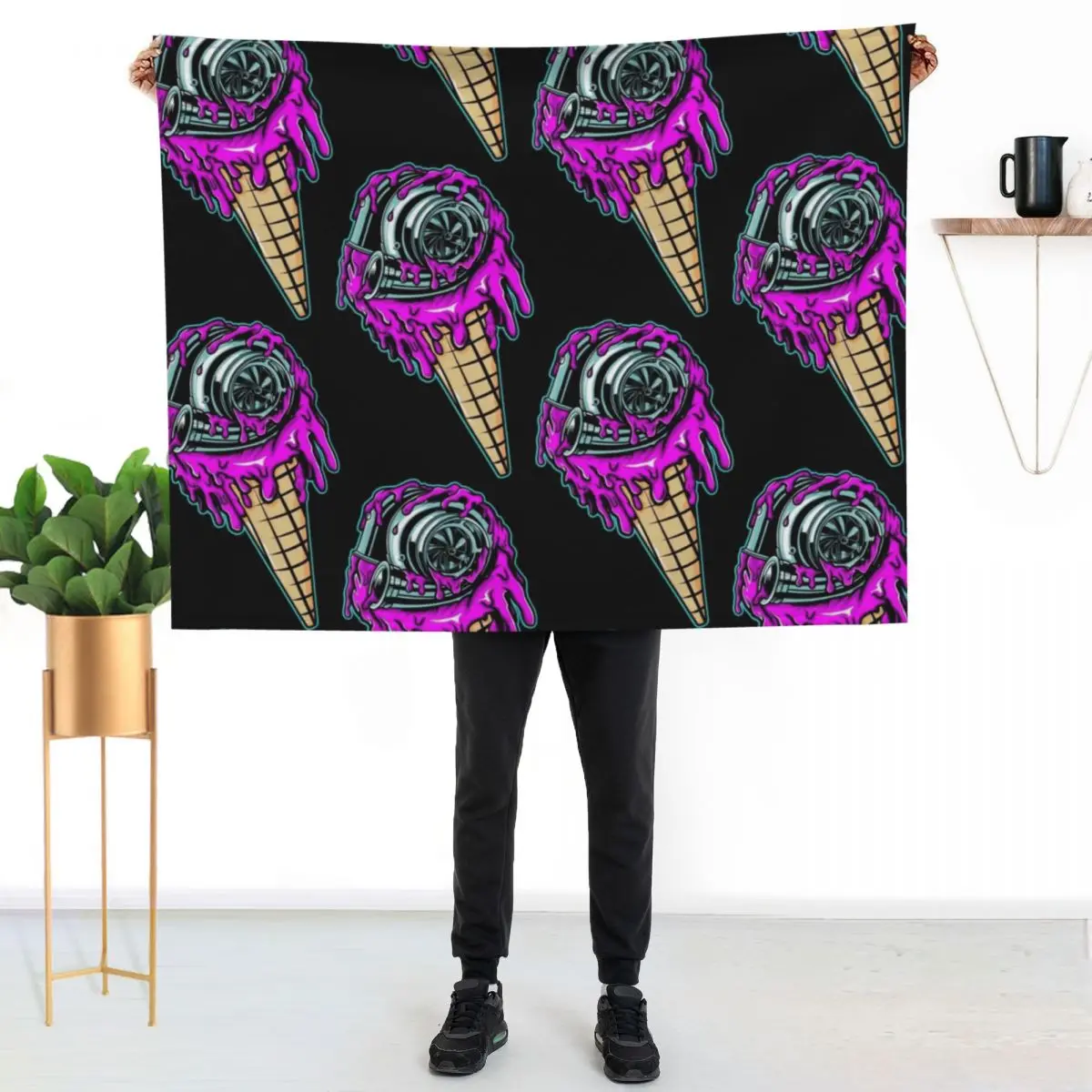 Ice Cream Turbo Throw Blanket Thermal Comforter Cute Single valentine gift ideas Quilt Blankets