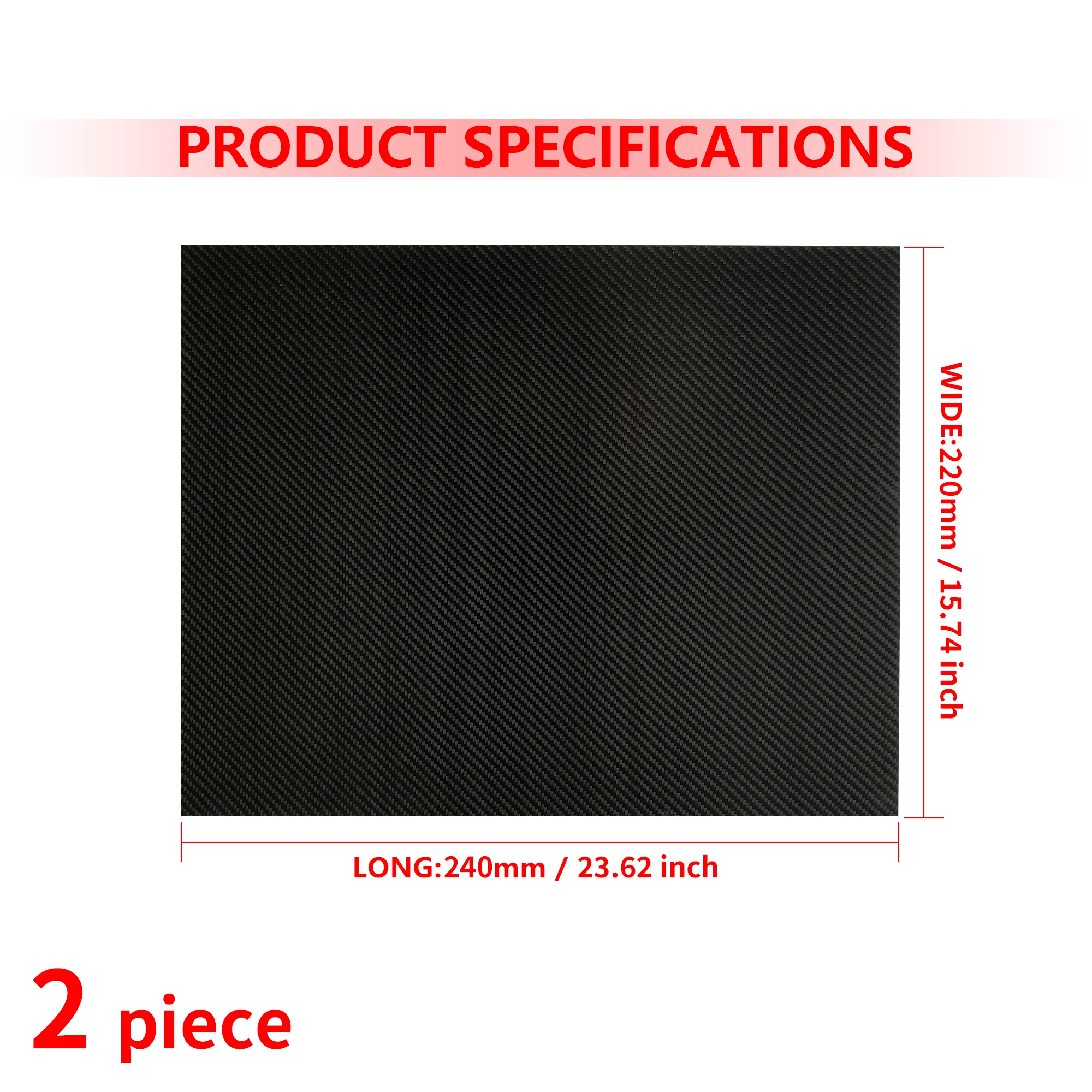 2 piece 400mmx600mm 3K high hardness carbon fiber plate 100% pure carbon panel 0.5-10mm thickness carbon fiber dedicated for air