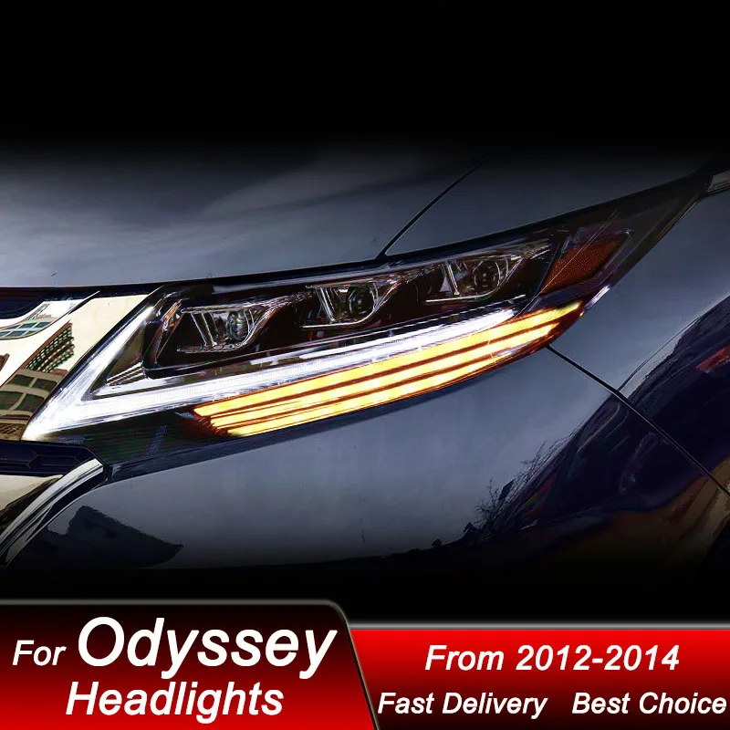 

Поп-автомобильные фары для Honda Odyssey 2015-2021, полностью светодиодные фары в стиле Lexus в сборе, обновление, аксессуары для линз проектора с высокой настройкой K
