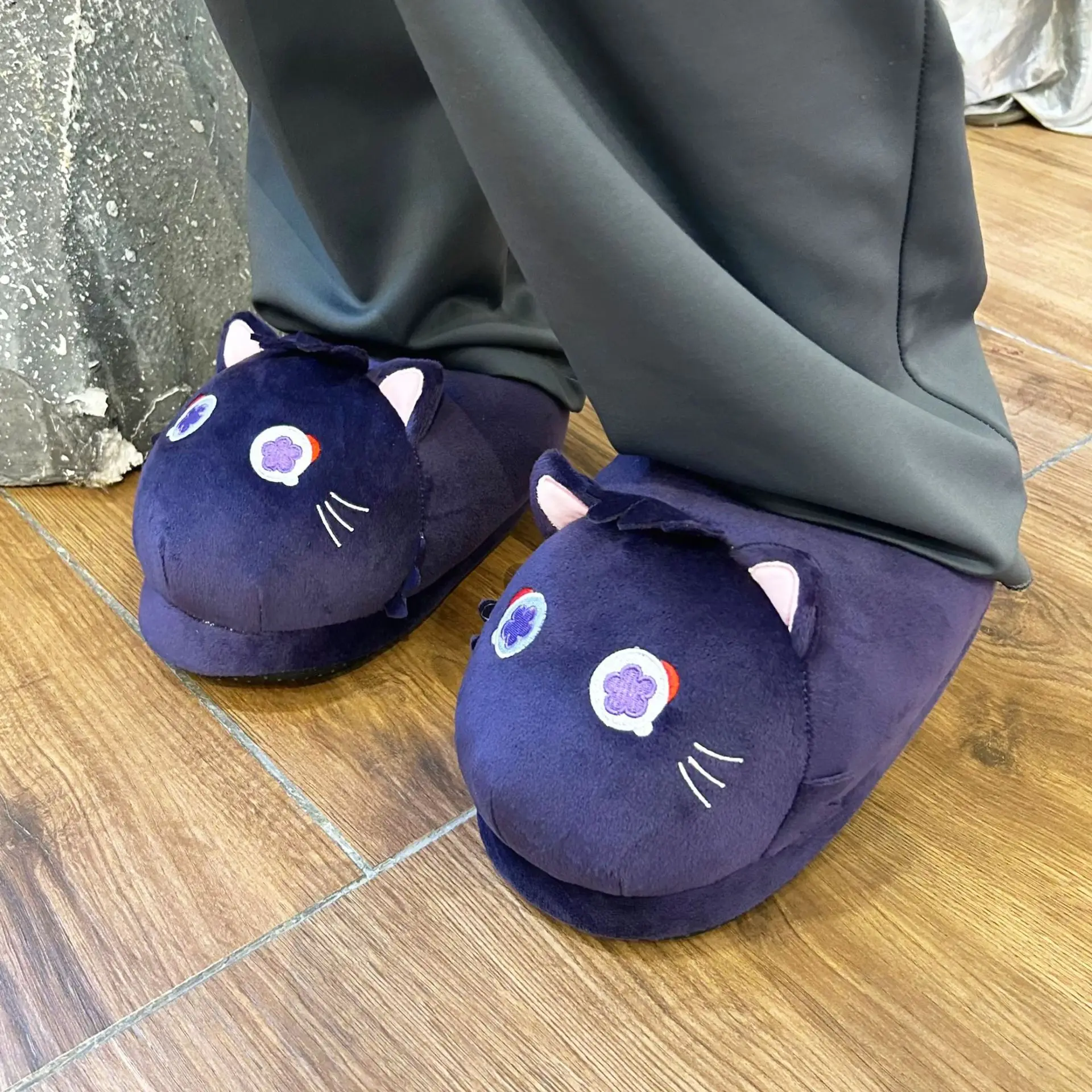 Game Genshin Impact Scaramouche Cat Slippers Toy Anime Stuffed Soft Toy Christmas Birthday Gift