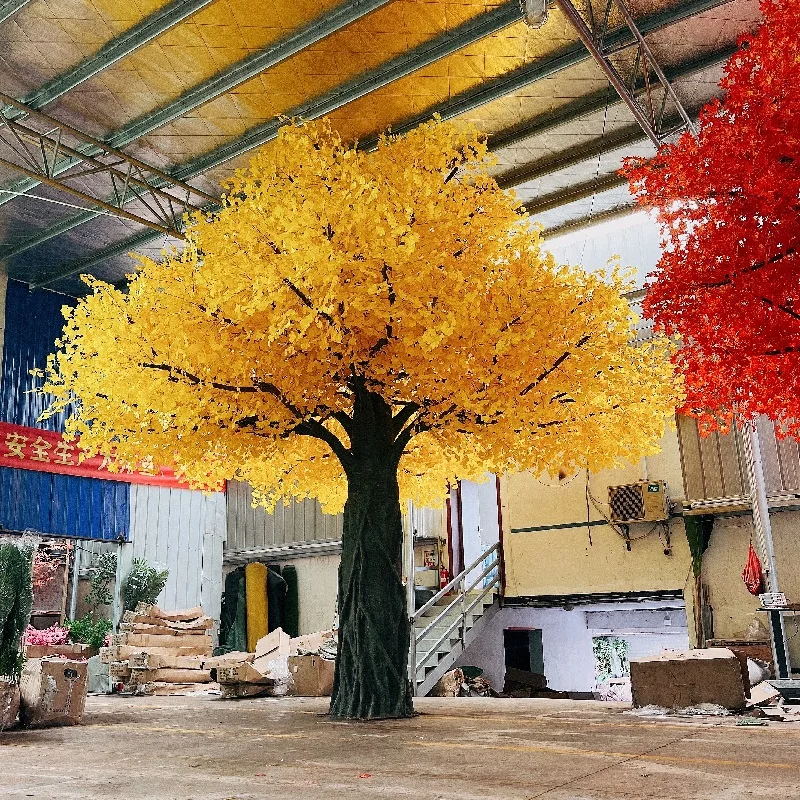 Fake Trees Large Imitative Tree Simulation Banyan Tree Peach Tree Ginkgo Decorative Landscaping Square