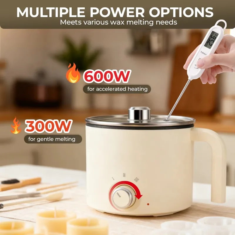 1.8L 220V Electronic Wax Melter Adjustable Temp Candle Soap Making Machine for Home DIY Craft Production