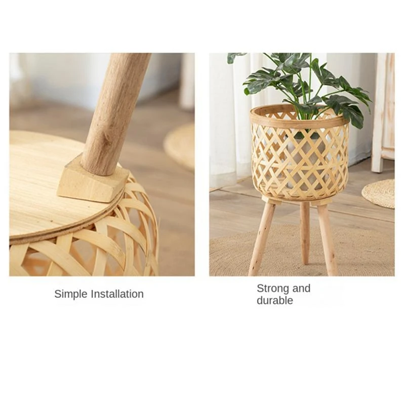 Boho Rattan Flower Pot Handwoven Mid Century Modern Planter for Home Decoration and Display Planter Pot Container Retail
