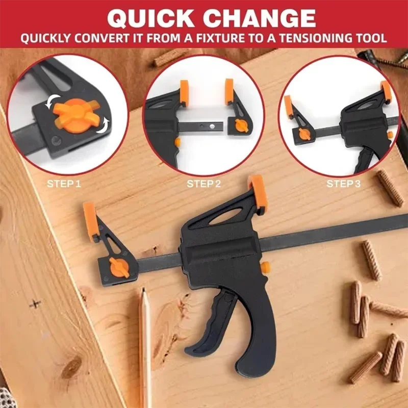 4/6/8 Inch Quick Release F Clamp Bar Clamp Ratchet Speed Clip Woodworking Hand Squeeze Clamp For Carpenter DIY Wood Fixing Tool