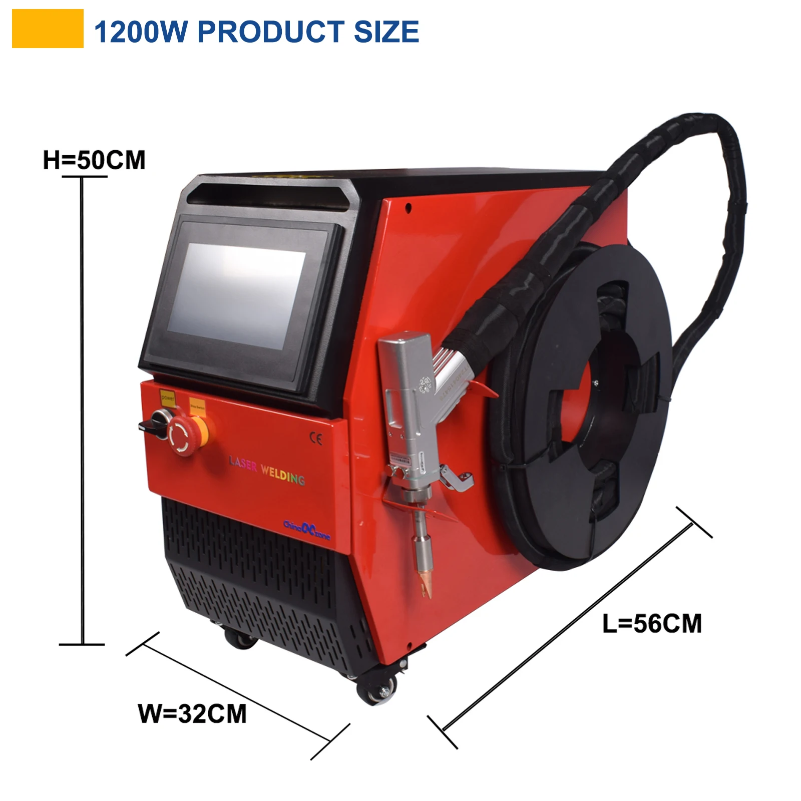 1200W Handheld Laser Welder Fiber Laser Air-Cooled Welder Rust Cleaning for Metal Weldings Cleaning Cutting Air Cooling Welding