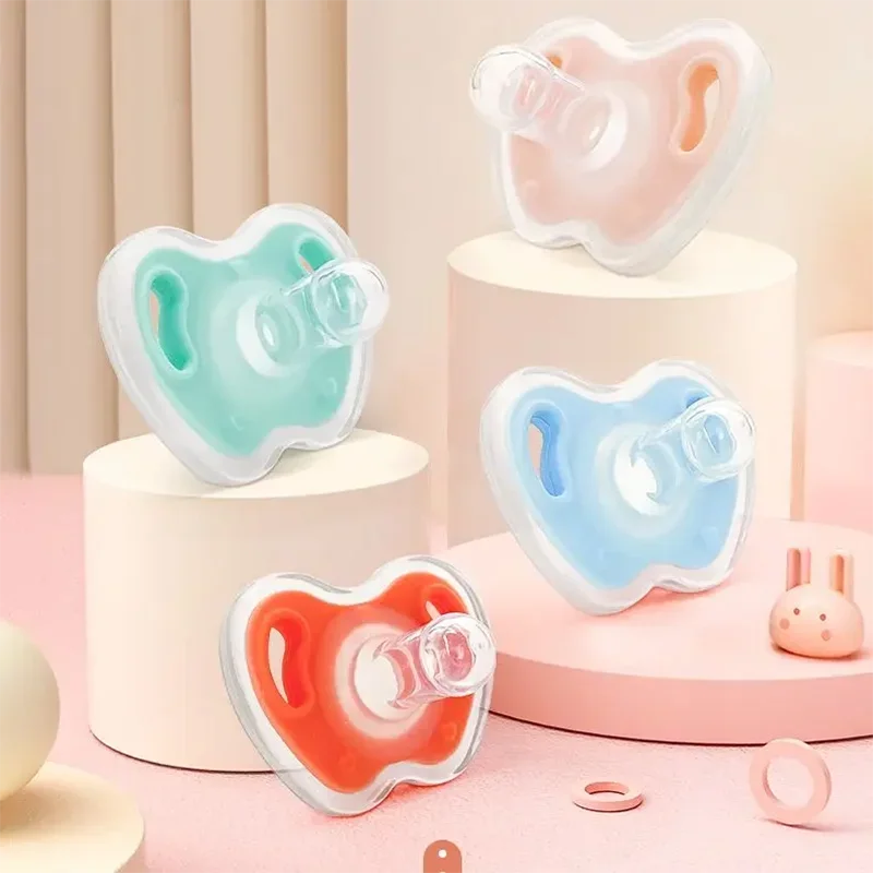 1 Pcs Baby Pacifier For Soothing Nighttime Sleep Breathable Design Multicolor Apple Shape Baby Silicone Accessories