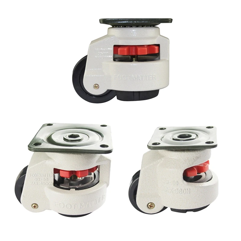 4X piedino in gomma 40F attrezzatura per la regolazione del livello del piede carrello Caster 60Kg capacità di carico rullo di livellamento per mobili