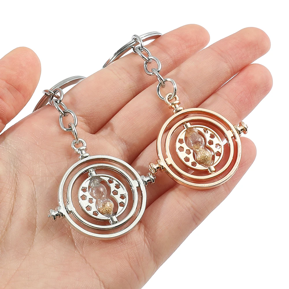 هدايا إكسسوارات مجوهرات قلادة حقيبة حامل مفاتيح سيارة سلسلة مفاتيح محول وقت رملية هوجورتس معدنية - 6