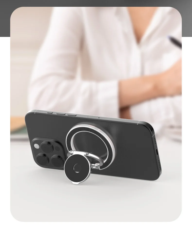 MagSafe Doppelseitiger magnetischer Telefonringhalter, tragbar, zusammenklappbar, Handy-Ständer, Zubehör, Griffhalterung, Unterstützung, universell – Detail 11