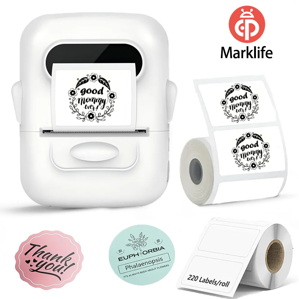 Thermal Label Printer P50 B21 B1 Bluetooth Portable Self-Adhesive Labeller HD Printer Compatible with iPhone Android Mac Window