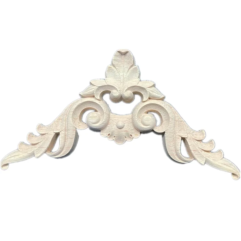 

8-12cm Floral Wood Carved Corner Applique Vintage Wooden Carving Decal for Furniture Cabinet Door Frame Wall Home Decor Crafts