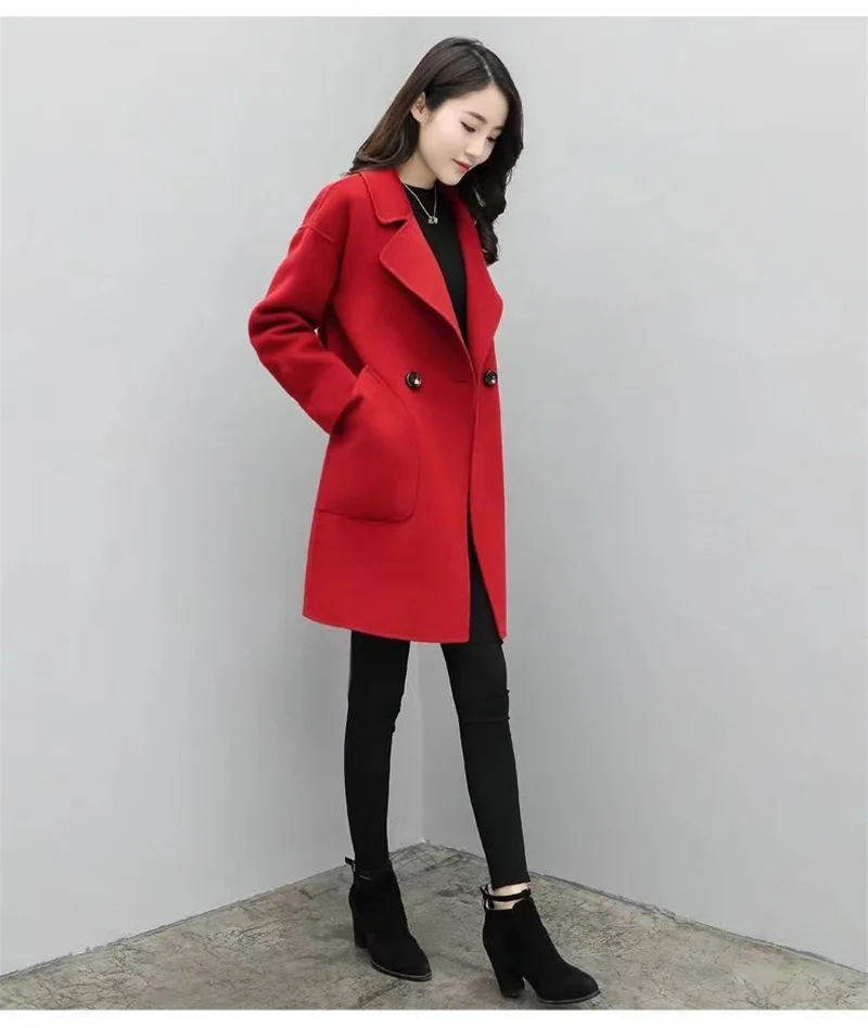 

Net Eed Wool Coat Women's Mid-length Korean Version Of Loose 2024 New Fashion Popular Autumn Winter Small Woolen Coat