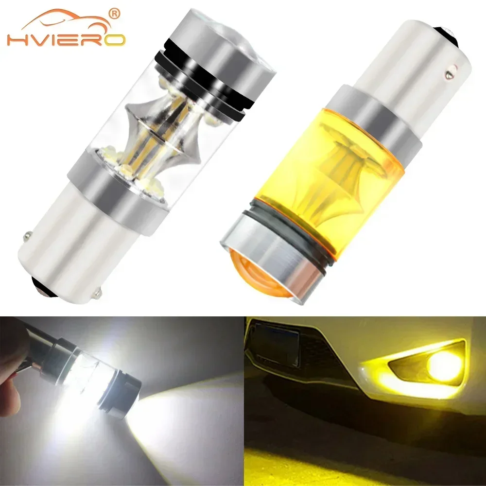 1X Car Led Fog Light 1157 1156 H8H11 H4 H16 4300K 6000K Yellow White Headlight Turn Signal Lamp Reverse Brake Trunk Bright Bulb