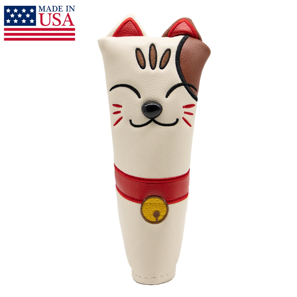 Golf Blade Putter Cover Cute Cat Golf Club Head Covers for Putter Leather Blade Putter Headcover with Magnetic Closure