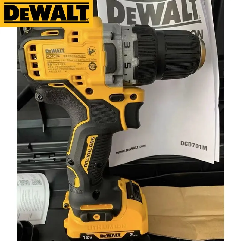 DEWALT 12V Cordless Drill Driver Kit DCD701 Brushless Motor Electric Drill Screwdriver With 2.0Ah Lithium Battery Power Tools