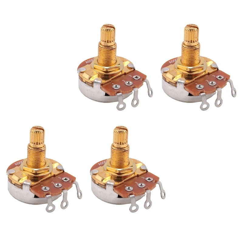 

Shaft Full Metric Sized Control Pots A500K Audio Taper Potentiometers Pot For Electric Guitar Bass (Set Of 4)