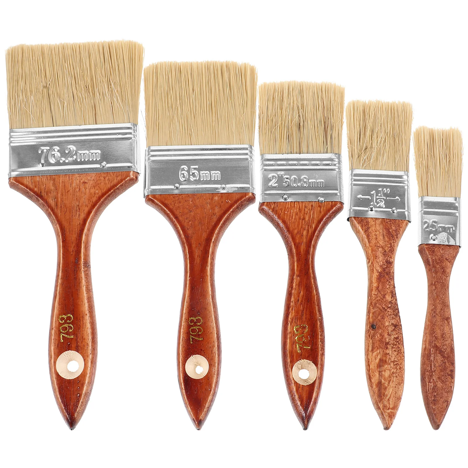5 قطعة فرشاة الطلاء الزيتي مقبض خشبي متعدد الاستخدام الخشن أدوات الرسم على الحائط للأثاث الفني الحرفية ديكور المنزل الصناعي #4