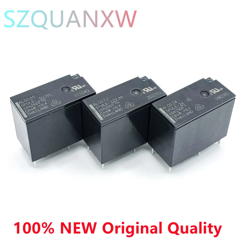 10pcs 100% Orignal new ALQ Poewr relays 5V 12V 24VDC 10A ALQ105 ALQ112 ALQ124 5Pin ALQ305 ALQ312 ALQ324 4Pin