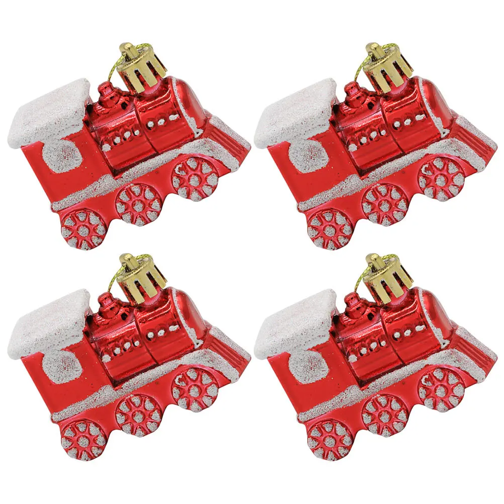

4Pcs Christmas Hanging Ornaments Small Train Pendants Xmas Tree Decor Holiday Party Decorations Indoor Hanging Crafts