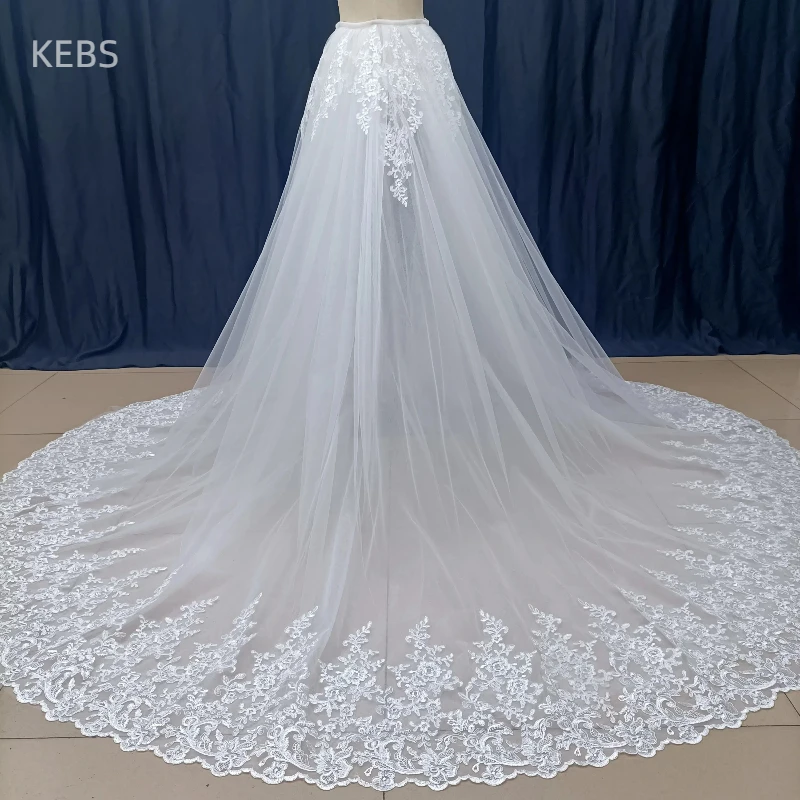 4-layer detachable bride's wedding hem, transparent wedding lace skirt can be customized in size image 2