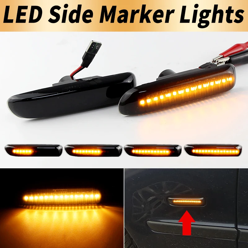 

2PCS LED Side Marker Turn Signal Lights Canbus For BMW 3 Series E46 Sedan 97-01 Coupe Convertible 99-03 Wagon Car Accessories