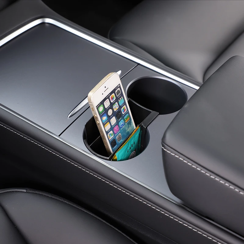 مركز وحدة التحكم كأس الماء حامل إدراج فتحة زلة الحد كليب هاتف محمول Hoder إدراج ل تسلا نموذج 3 2017-2022 اكسسوارات السيارات