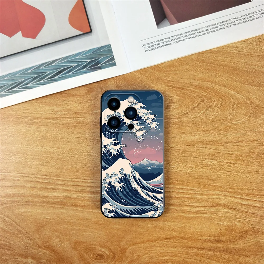 T-The G-Great W-Wave off K-Kanagawa Phone Case For Samsung S23 22 ULTRA A22 23 32 34 52 53 54 71 72 73 Black Soft Silicone Cover