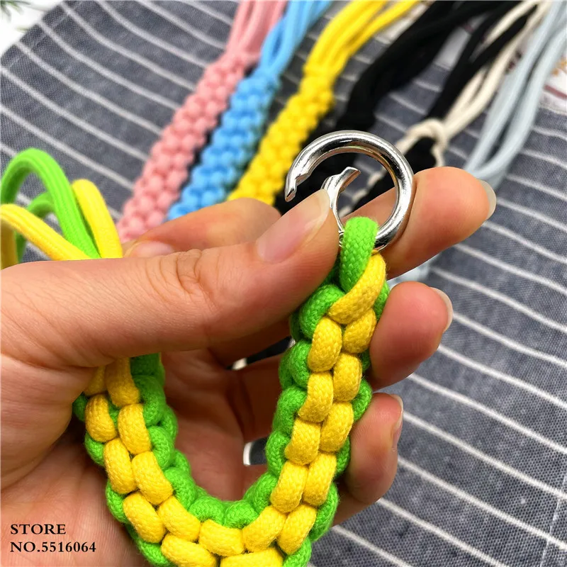 Fluorescent Color Phone Strap Short Landyard For Bags Braided Strip Keycord Hanging Trousers Accessories Mobile Phone Case Strap