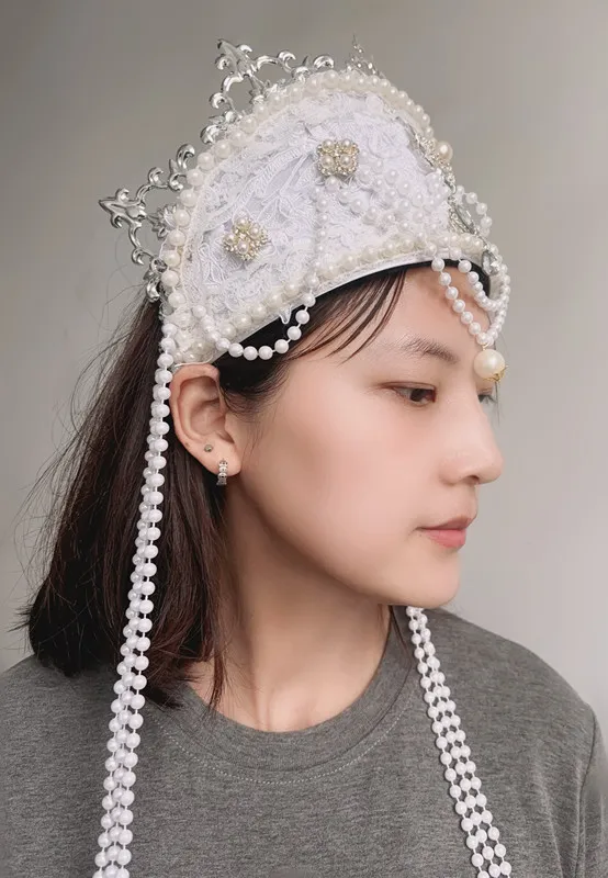 

Halloween Mask Court Retro Lolita Bead Necklace Hair Accessories Band Virgin Light Ring Crown